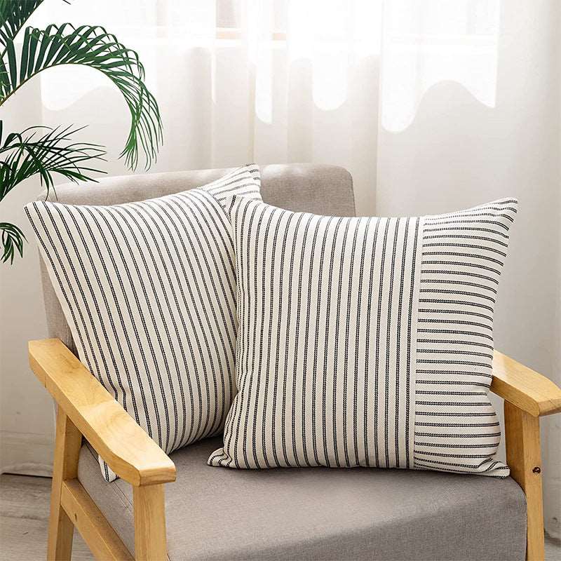 Contemporary Striped Canvas Pillow Cover - Elevate Your Home Decor