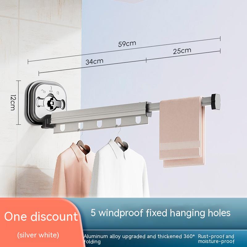 FlexiHang™ Suction Cup Folding Clothes Hanger: Space-Saving Aluminum Drying Rack