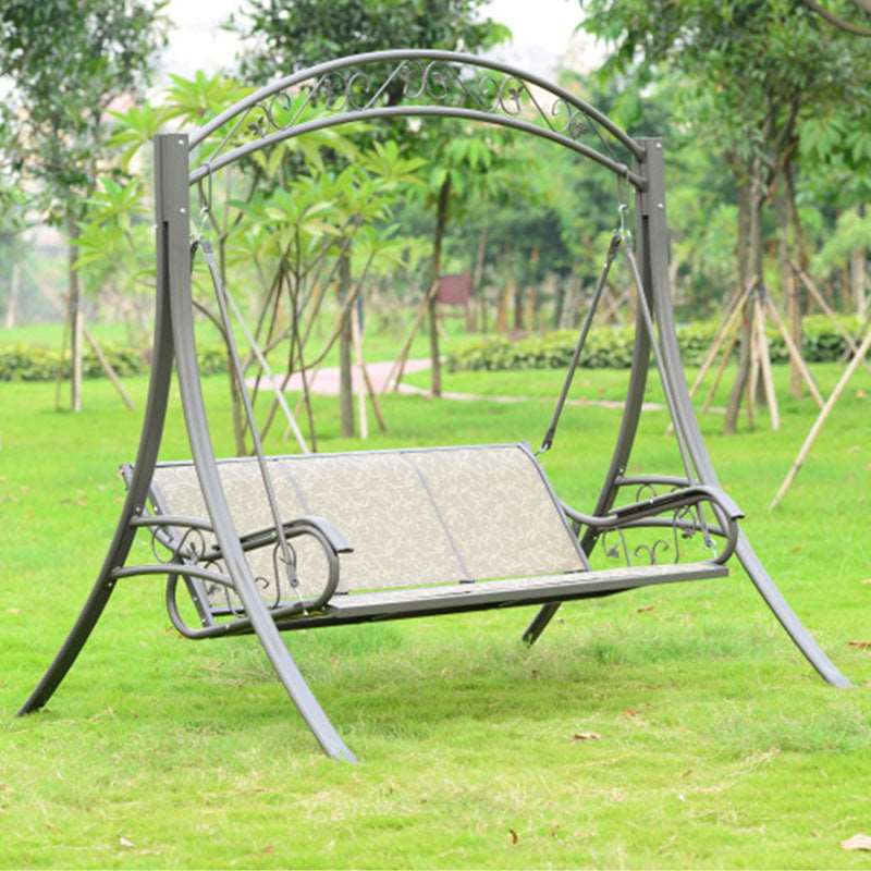 European Style Iron Swing Rocking Chair - Three-Person Outdoor Leisure Furniture