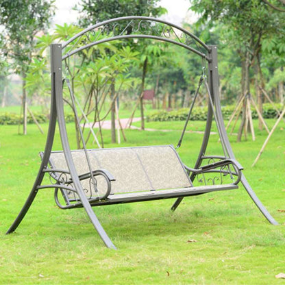 European Style Iron Swing Rocking Chair - Three-Person Outdoor Leisure Furniture