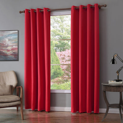 CozyDreams Oxford Cloth Bedroom Curtain - Warmth in Red