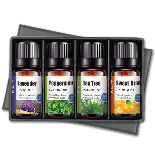 4-Piece Essential Oil Set - Relaxation and Massage Aromatherapy Oils