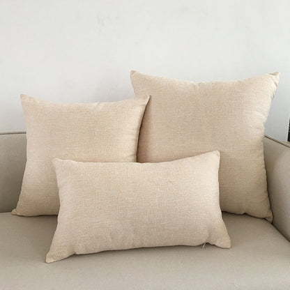 Simple Fabric Solid Color Cotton and Linen Throw Pillow Cushion Cover - Elevate Your Home Decor