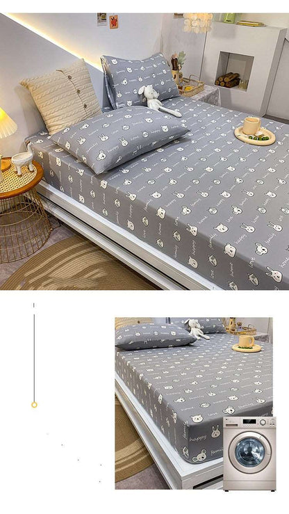 Cotton Elastic Geometric Printed Bedding Set - Queen or King Size
