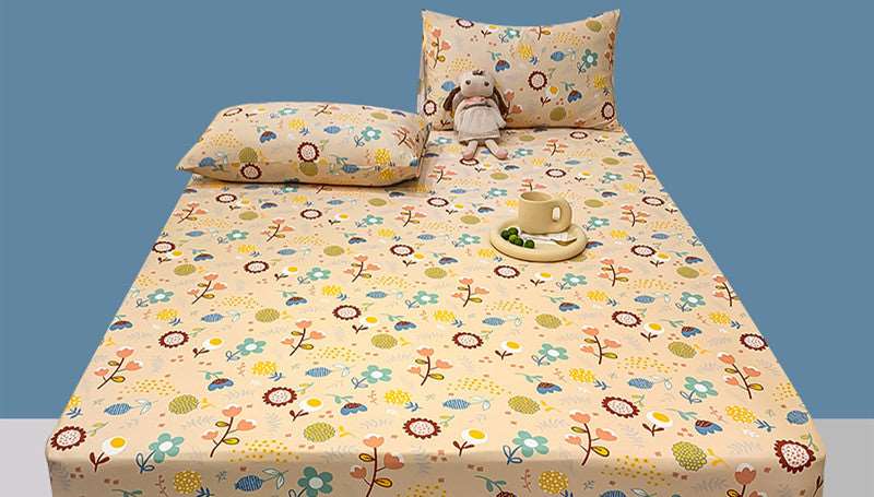 Cotton Elastic Geometric Printed Bedding Set - Queen or King Size