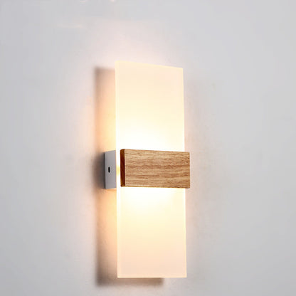 EleganceGlow Wooden LED Wall Lamp