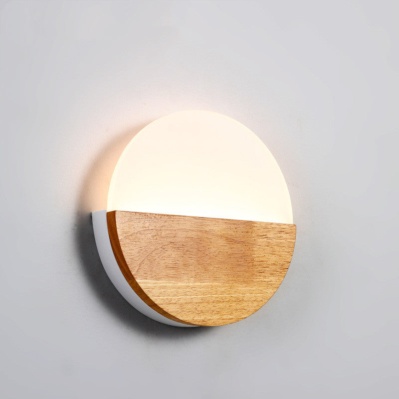 EleganceGlow Wooden LED Wall Lamp