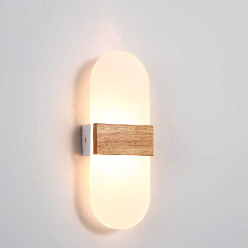 EleganceGlow Wooden LED Wall Lamp