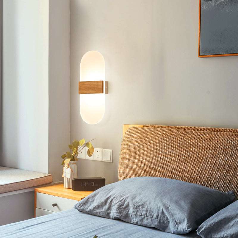 EleganceGlow Wooden LED Wall Lamp