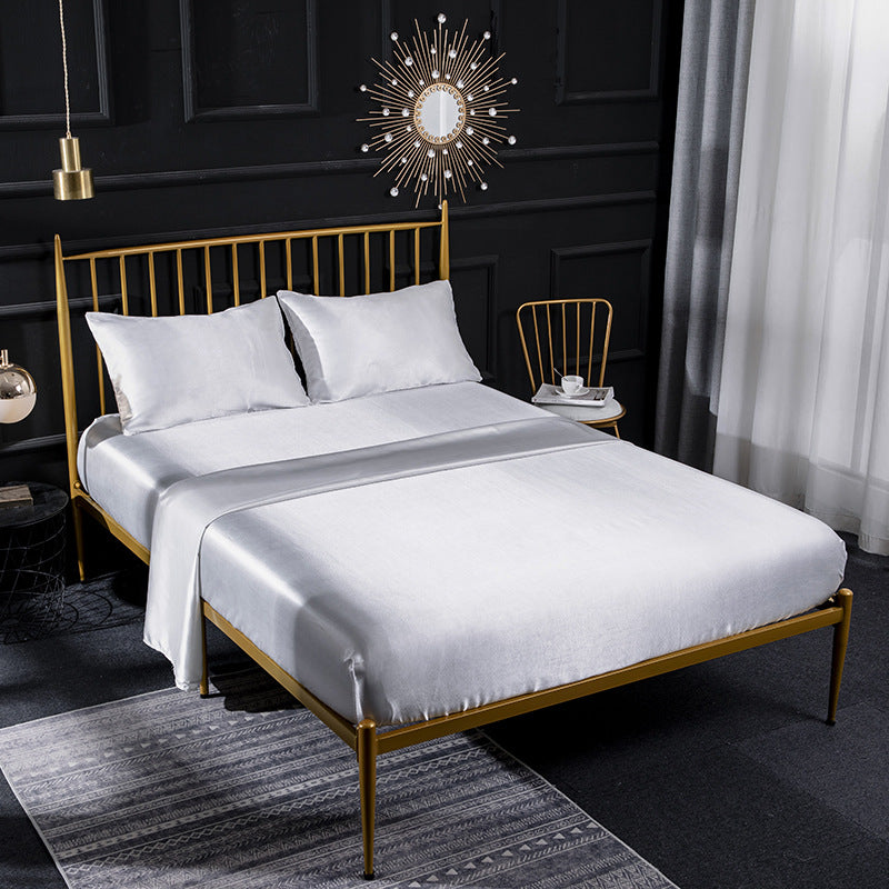 Silk Satin Bed Sheet Set - Luxurious Four-Piece Bedding