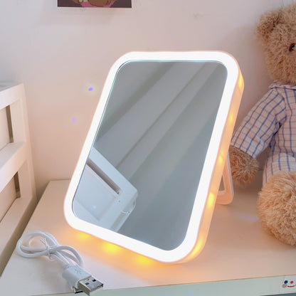 LED Desktop Vanity Mirror - Portable, Stylish, and Illuminating