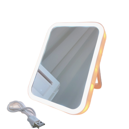 LED Desktop Vanity Mirror - Portable, Stylish, and Illuminating