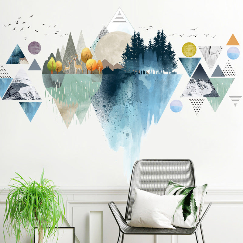 Nordic Triangle Mountain Wall Stickers - Elevate Your Home Decor