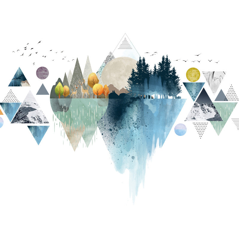 Nordic Triangle Mountain Wall Stickers - Elevate Your Home Decor