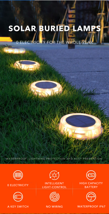 SolarGlow 12-LED Outdoor Lawn Lamp