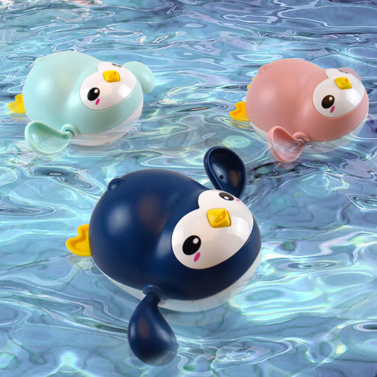 Kawaii Swimming Penguin Bath Toy Set