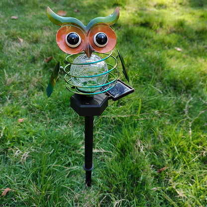 Solar Owl Lawn Lamp - Charming Garden Pathway Lighting and Decor