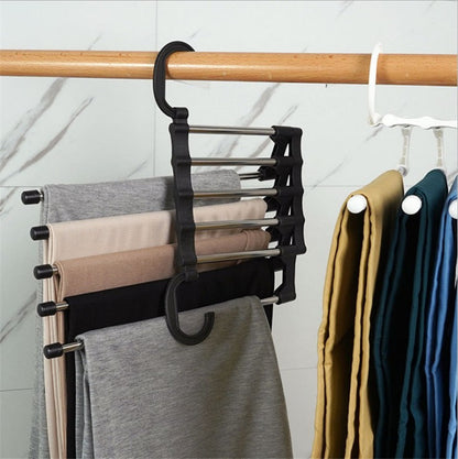 Modern Stainless Steel Hanger with Dual Hanging Bars - Organize Your Closet with Ease!