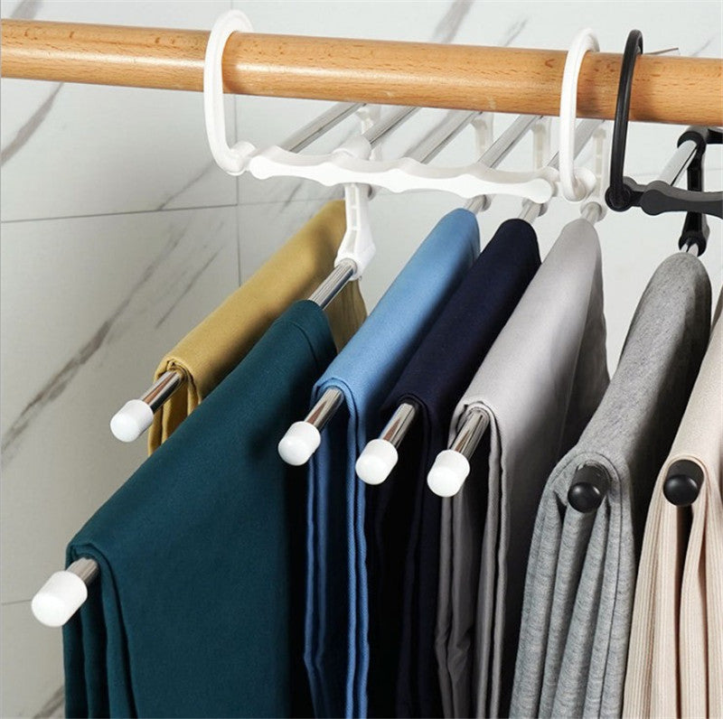 Modern Stainless Steel Hanger with Dual Hanging Bars - Organize Your Closet with Ease!