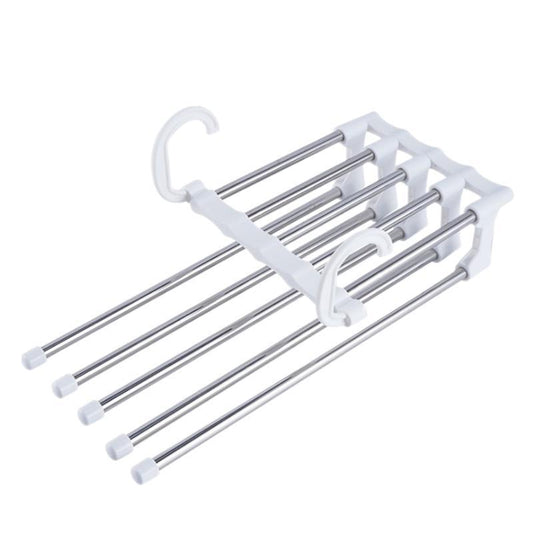 Modern Stainless Steel Hanger with Dual Hanging Bars - Organize Your Closet with Ease!