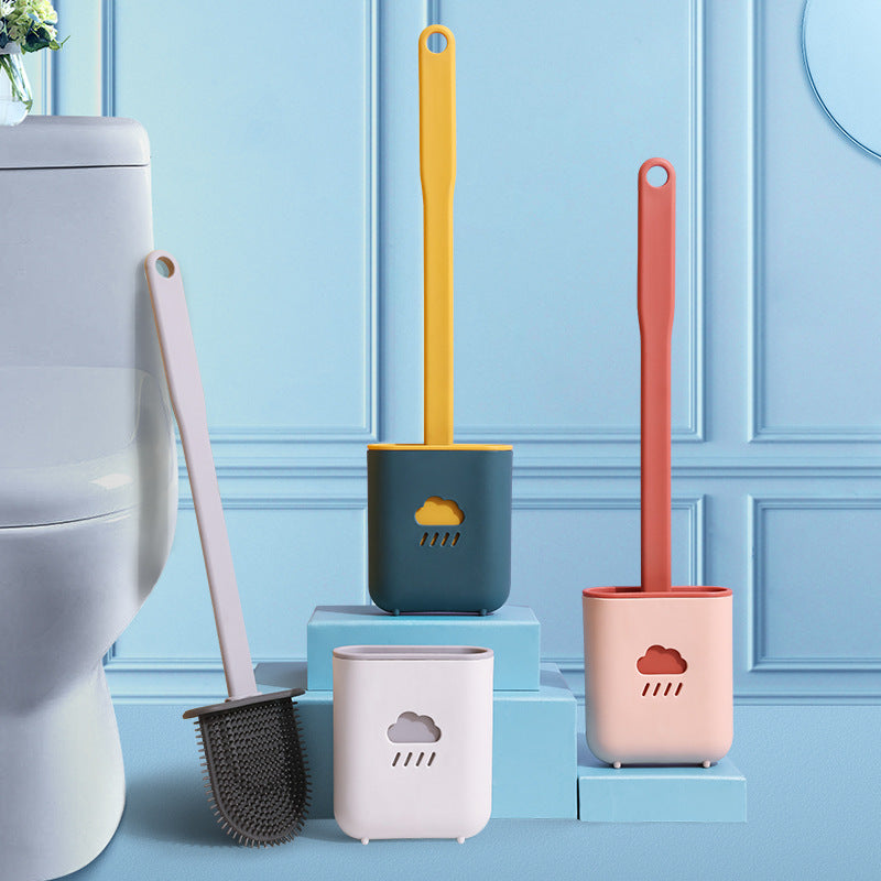 Silicone Toilet Brush Set with Wall-Mounted Holder