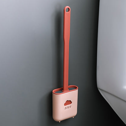 Silicone Toilet Brush Set with Wall-Mounted Holder