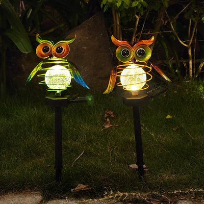 Solar Owl Lawn Lamp - Charming Garden Pathway Lighting and Decor