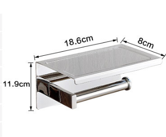 Modern Stainless Steel Wall-Mounted Toilet Paper Holder - Space-Saving Bathroom Organizer