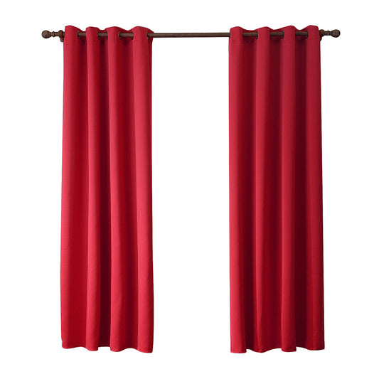 CozyDreams Oxford Cloth Bedroom Curtain - Warmth in Red