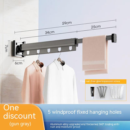 FlexiHang™ Suction Cup Folding Clothes Hanger: Space-Saving Aluminum Drying Rack