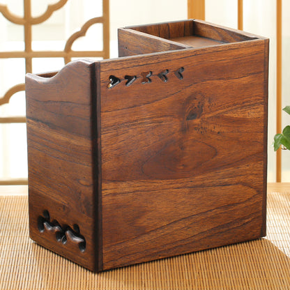 Wooden Retro Cosmetic Organizer Storage Box Rack