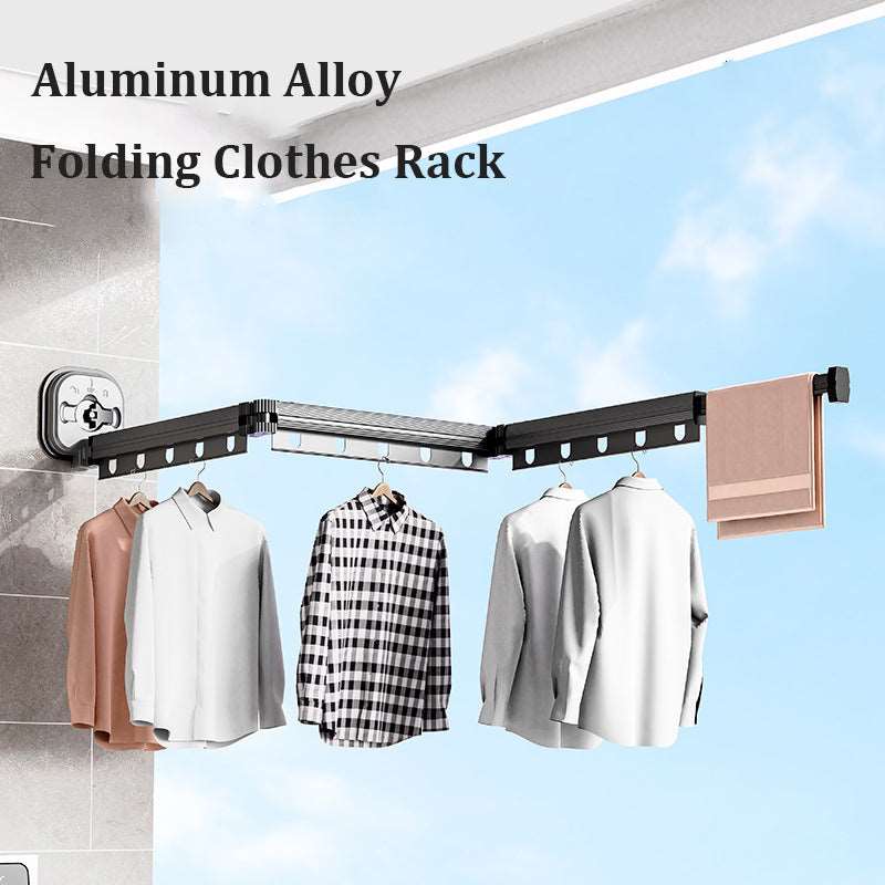 FlexiHang™ Suction Cup Folding Clothes Hanger: Space-Saving Aluminum Drying Rack