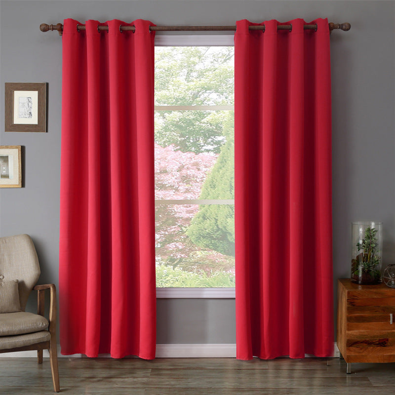 CozyDreams Oxford Cloth Bedroom Curtain - Warmth in Red