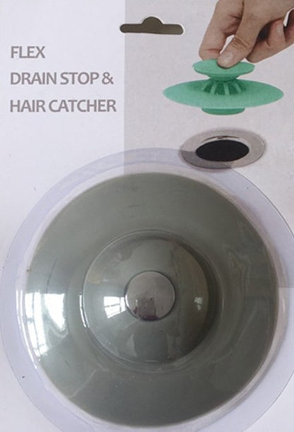 Easy Install TPR Shower Drain Stopper and Hair Catcher