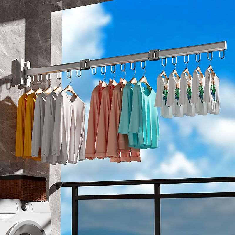 FlexiFold™ Wall-Mounted Folding Clothes Hanger: Space-Saving and Stylish