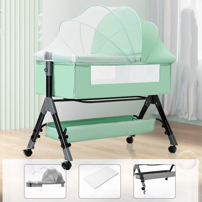 Multifunctional Mobile Folding Cradle Bed for Babies