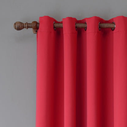 CozyDreams Oxford Cloth Bedroom Curtain - Warmth in Red