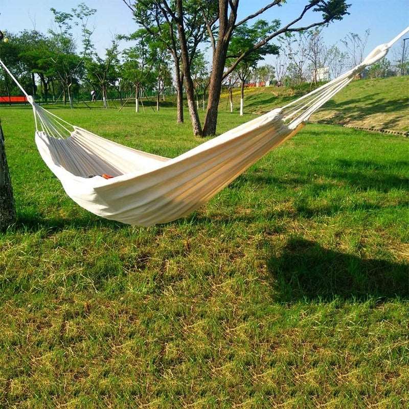 Cotton Camping Hammock - Relax and Unwind Outdoors on Your Backpacking or Travel Adventure