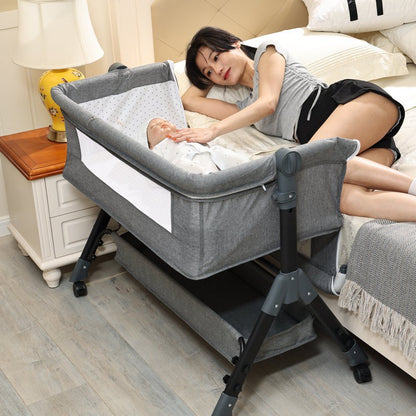 Multifunctional Mobile Folding Cradle Bed for Babies