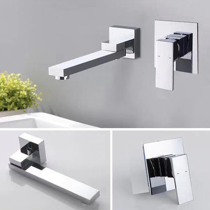 Modern Built-in Wall Type Basin Faucet - Rotatable Hot and Cold Water Mixer