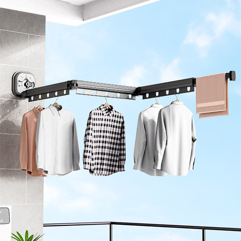 FlexiHang™ Suction Cup Folding Clothes Hanger: Space-Saving Aluminum Drying Rack