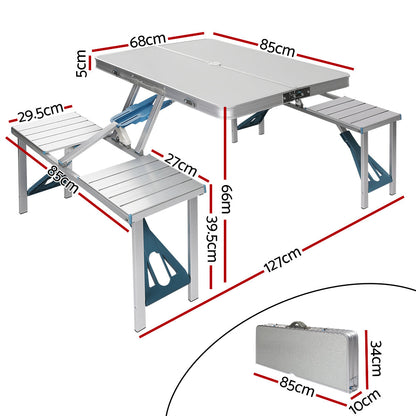 Outdoor Aluminum Alloy Folding Table and Chair Set - Portable Camping and Barbecue Furniture