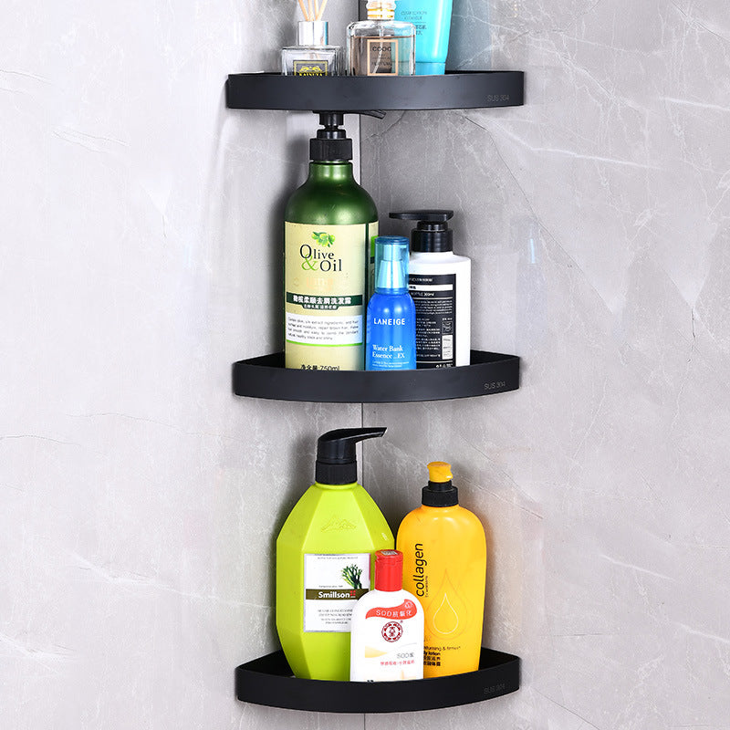 Sleek Stainless Steel Bathroom Corner Shelf