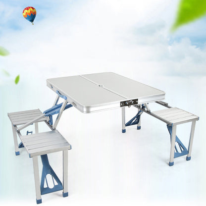 Outdoor Aluminum Alloy Folding Table and Chair Set - Portable Camping and Barbecue Furniture