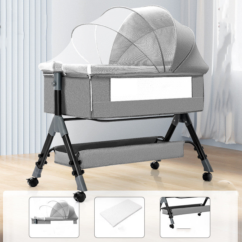 Multifunctional Mobile Folding Cradle Bed for Babies