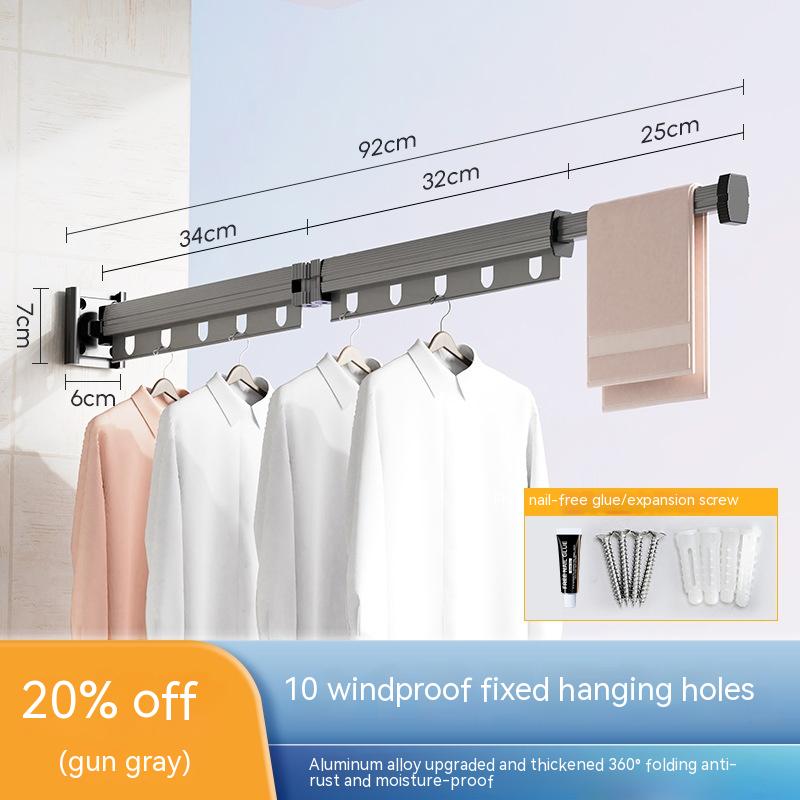 FlexiHang™ Suction Cup Folding Clothes Hanger: Space-Saving Aluminum Drying Rack