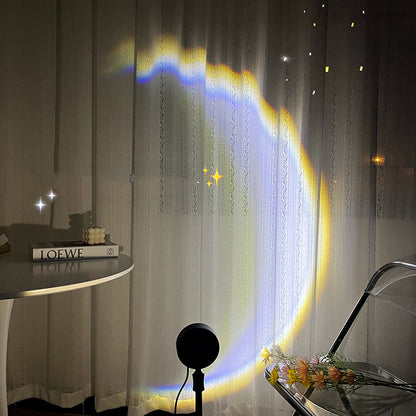 INS USB Moon Lamp LED Rainbow Neon Night Light Projector