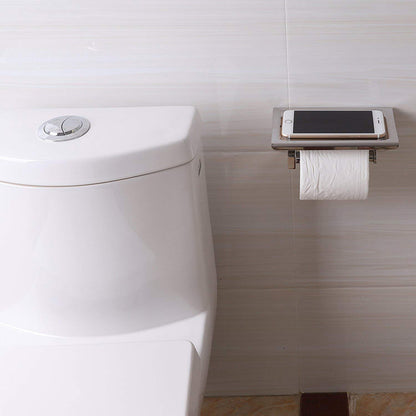 Modern Stainless Steel Wall-Mounted Toilet Paper Holder - Space-Saving Bathroom Organizer