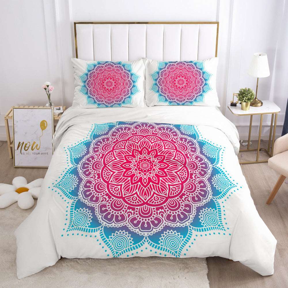 3D Digital Bedding Set - Stunning Geometric Design Duvet Cover and Pillowcase