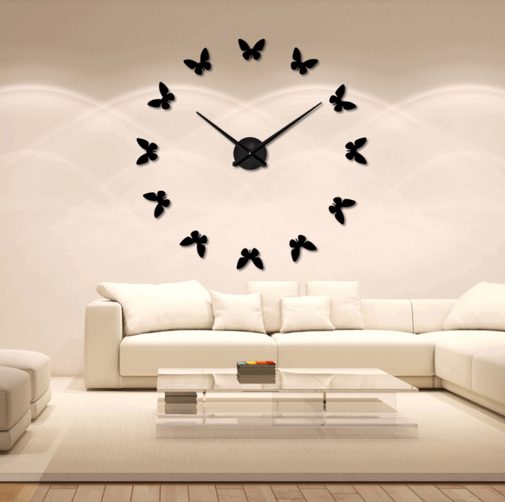 3D Mirror Wall Clock - Creative Living Room DIY Wall Stickers